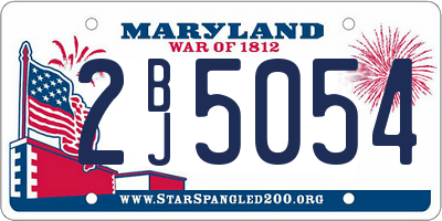 MD license plate 2BJ5054