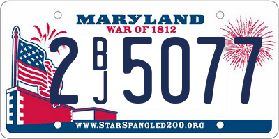 MD license plate 2BJ5077