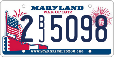 MD license plate 2BJ5098