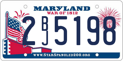MD license plate 2BJ5198