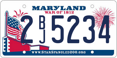 MD license plate 2BJ5234