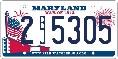 MD license plate 2BJ5305