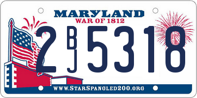 MD license plate 2BJ5318