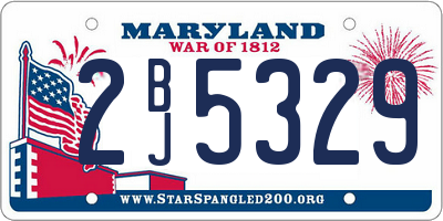 MD license plate 2BJ5329