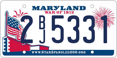 MD license plate 2BJ5331