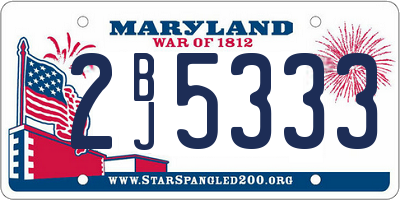MD license plate 2BJ5333
