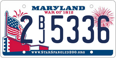 MD license plate 2BJ5336