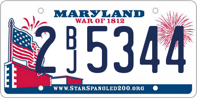 MD license plate 2BJ5344