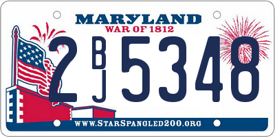 MD license plate 2BJ5348