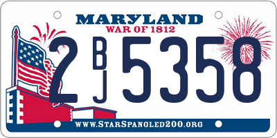 MD license plate 2BJ5358