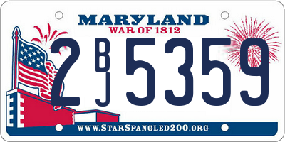 MD license plate 2BJ5359