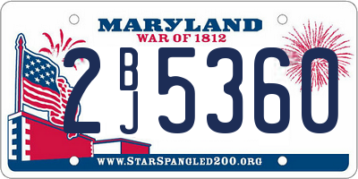 MD license plate 2BJ5360