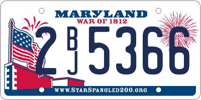 MD license plate 2BJ5366