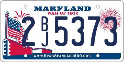 MD license plate 2BJ5373