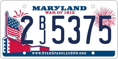 MD license plate 2BJ5375