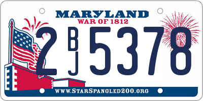 MD license plate 2BJ5378