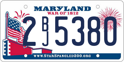 MD license plate 2BJ5380