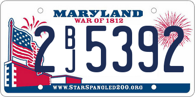 MD license plate 2BJ5392