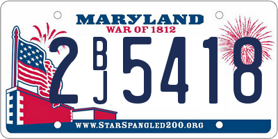 MD license plate 2BJ5418