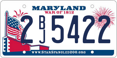 MD license plate 2BJ5422
