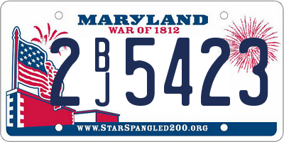 MD license plate 2BJ5423
