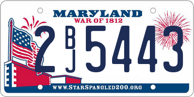 MD license plate 2BJ5443