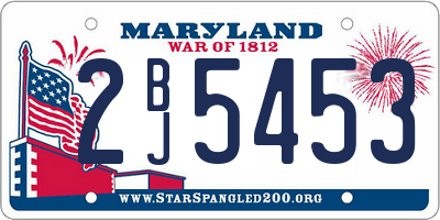 MD license plate 2BJ5453