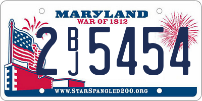 MD license plate 2BJ5454