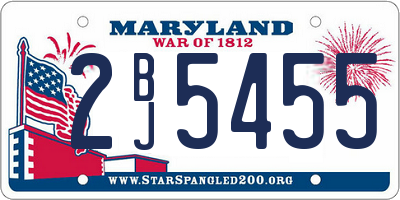 MD license plate 2BJ5455