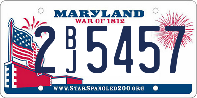MD license plate 2BJ5457