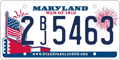 MD license plate 2BJ5463