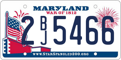 MD license plate 2BJ5466