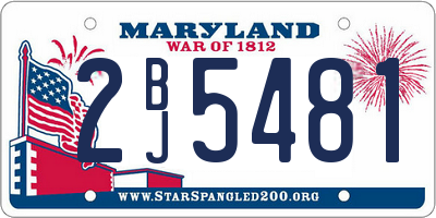 MD license plate 2BJ5481