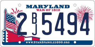 MD license plate 2BJ5494