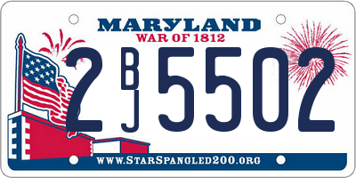 MD license plate 2BJ5502