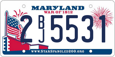 MD license plate 2BJ5531
