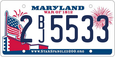MD license plate 2BJ5533