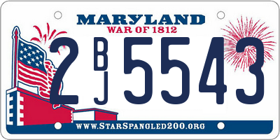 MD license plate 2BJ5543