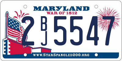 MD license plate 2BJ5547