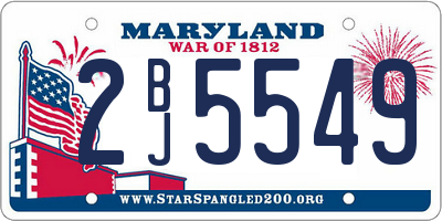 MD license plate 2BJ5549