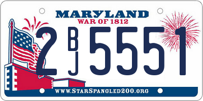 MD license plate 2BJ5551