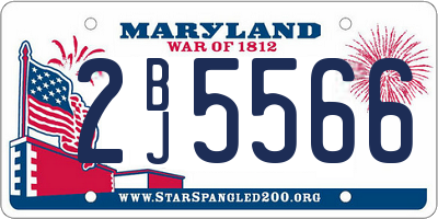 MD license plate 2BJ5566