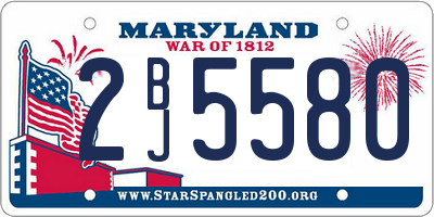 MD license plate 2BJ5580