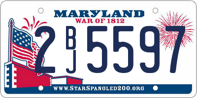 MD license plate 2BJ5597