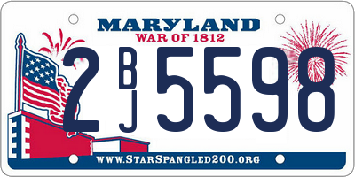 MD license plate 2BJ5598
