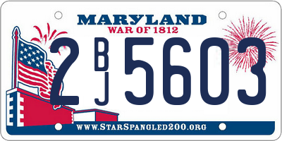 MD license plate 2BJ5603