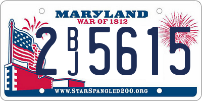 MD license plate 2BJ5615
