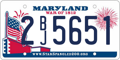 MD license plate 2BJ5651
