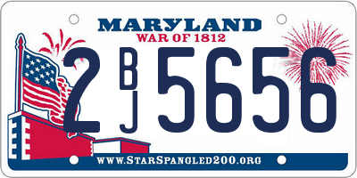 MD license plate 2BJ5656