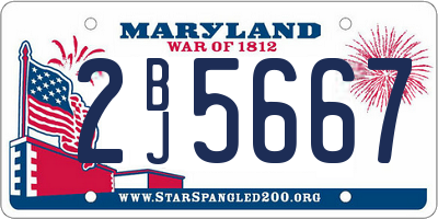 MD license plate 2BJ5667